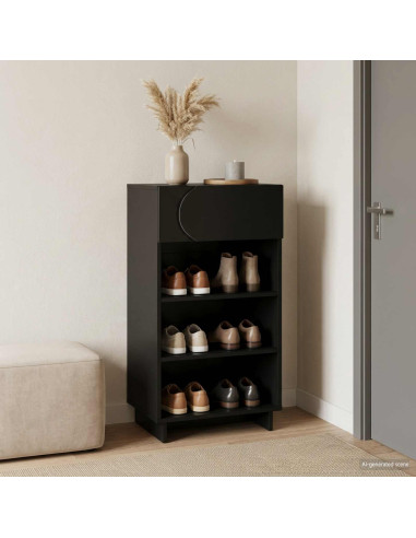 Mobile per scarpe 48 x 38 x 87,5 cm Legno ingegnerizzato Nero