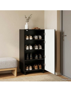 Mobile per scarpe 48 x 38 x 87,5 cm Legno ingegnerizzato Nero