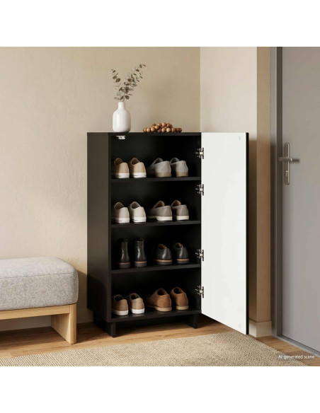Mobile per scarpe 48 x 38 x 87,5 cm Legno ingegnerizzato Nero