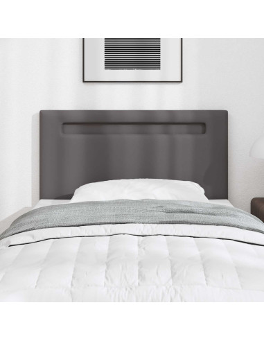 Testiera LED Grigio 100 cm Pelle Sintetica