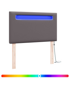 Testiera LED Grigio 100 cm Pelle Sintetica 2