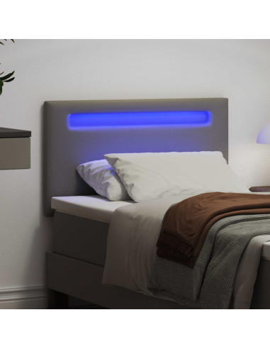 Testiera LED Grigio 100 cm Pelle Sintetica