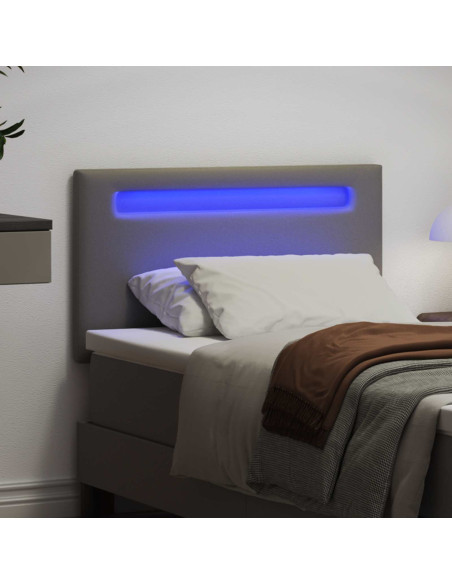 Testiera LED Grigio 100 cm Pelle Sintetica