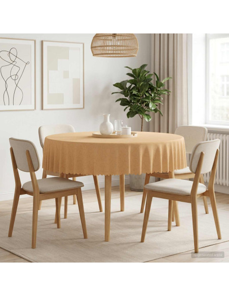 Tovaglia da Tavolo 5 pz Rotondo Beige Ø 160 cm