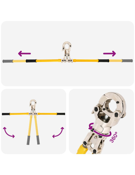 Strumento per crimpatura di tubi idraulici 2 pz 60 kN Ø16-32 mm