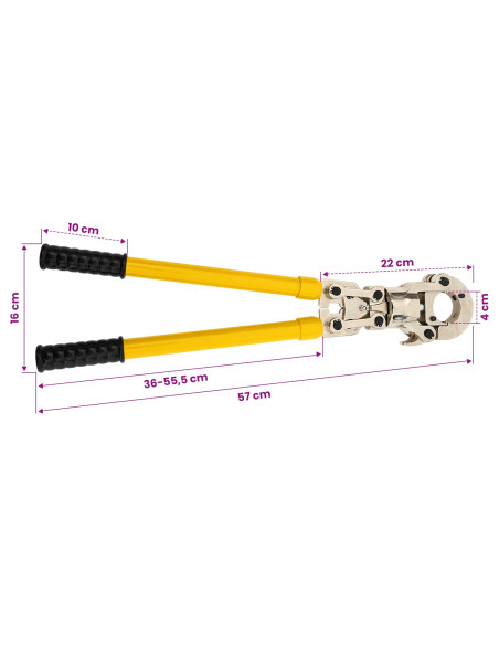 Strumento per crimpatura di tubi idraulici 2 pz 60 kN Ø16-32 mm