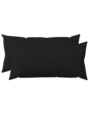 Cuscino con cuscino HEERLEN 2 pz Nero Tessuto
