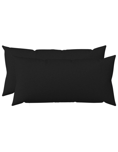 Cuscino con cuscino HEERLEN 2 pz Nero Tessuto