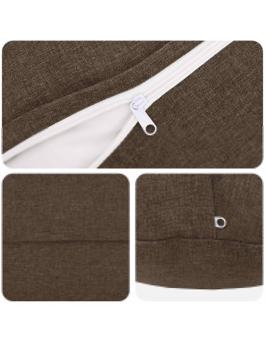 Cuscino con cuscino HEERLEN 6 pz Tortora Tessuto