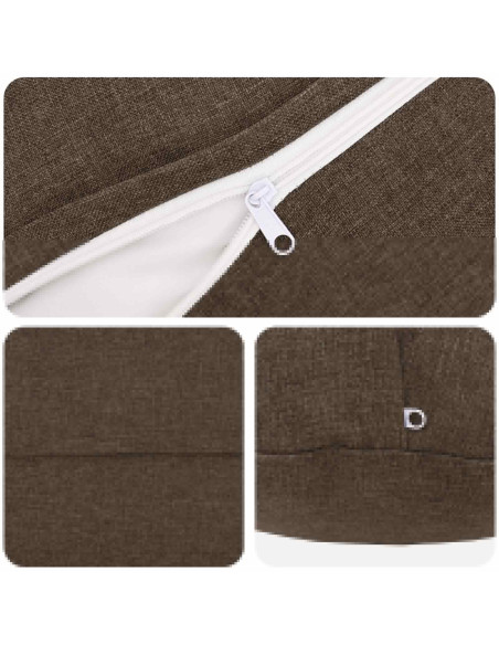 Cuscino con cuscino HEERLEN 6 pz Tortora Tessuto
