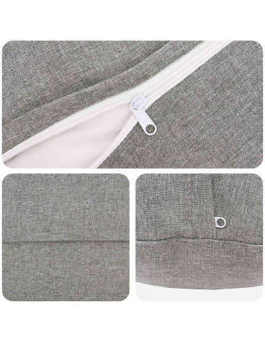 Cuscino con cuscino HEERLEN 2 pz Grigio Nuvola Tessuto