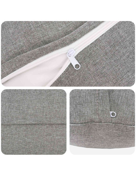 Cuscino con cuscino HEERLEN 2 pz Grigio Nuvola Tessuto