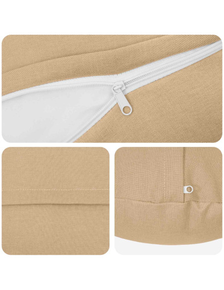 Cuscino con cuscino HEERLEN 6 pz Crema Tessuto