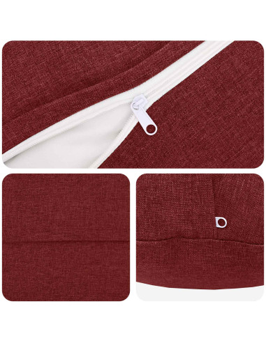 Cuscino con cuscino HEERLEN 6 pz Rosso Vino Tessuto