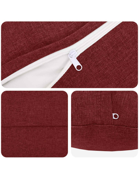 Cuscino con cuscino HEERLEN 6 pz Rosso Vino Tessuto