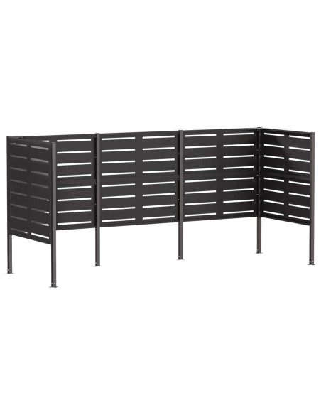 Schermo per bidone della spazzatura 249 x 85 x 113 cm Acciaio