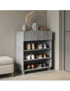Scarpiera 73 x 38 x 87,5 cm Legno ingegnerizzato Grigio Cemento