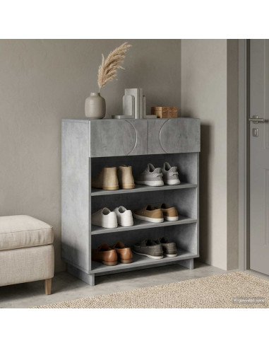 Scarpiera 73 x 38 x 87,5 cm Legno ingegnerizzato Grigio Cemento