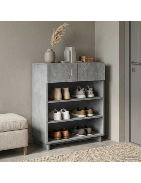 Scarpiera 73 x 38 x 87,5 cm Legno ingegnerizzato Grigio Cemento