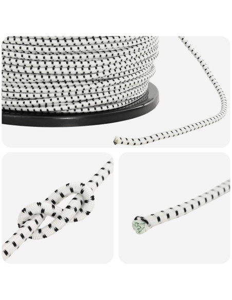 Corde Bungee 4 mm Nero e Bianco PP e gomma