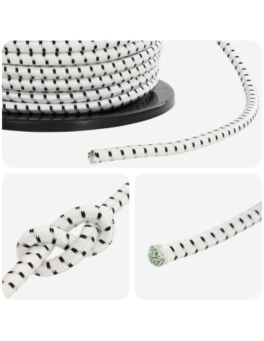 Corde Bungee 10 mm Nero e Bianco PP e gomma