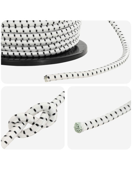 Corde Bungee 10 mm Nero e Bianco PP e gomma