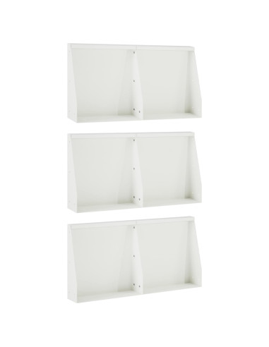 Muro di contenimento 6 pz 40 x 12 x 30 cm Acciaio Bianco
