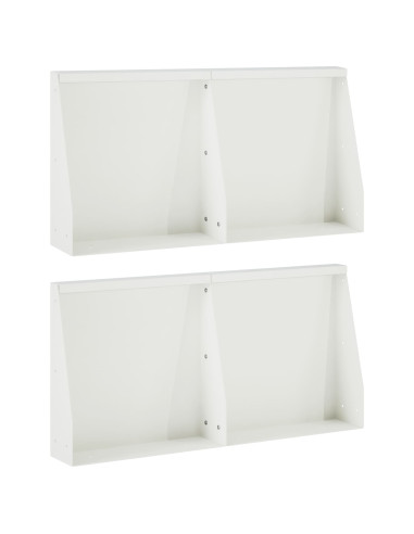 Muro di contenimento 4 pz 40 x 12 x 30 cm Acciaio Bianco