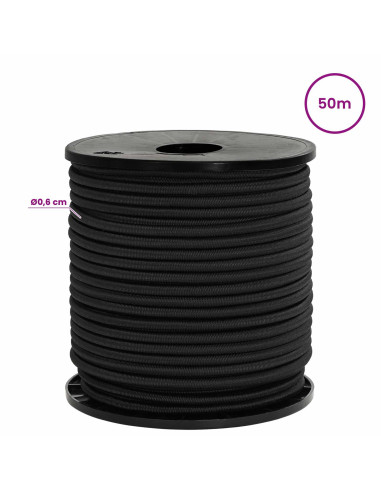 Corde Bungee 6 mm Nero PP e gomma