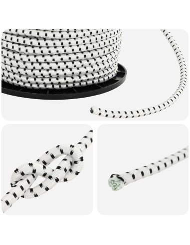 Corde Bungee 6 mm Nero e Bianco PP e gomma