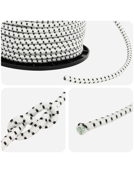 Corde Bungee 6 mm Nero e Bianco PP e gomma
