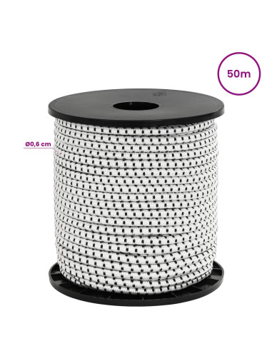 Corde Bungee 6 mm Nero e Bianco PP e gomma