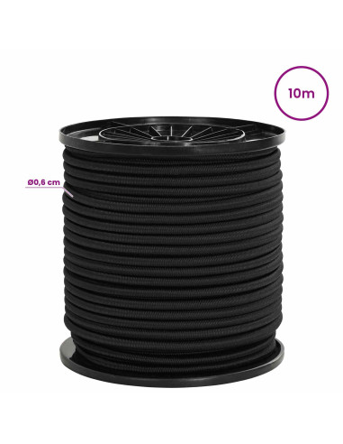 Corde Bungee 6 mm Nero PP e gomma
