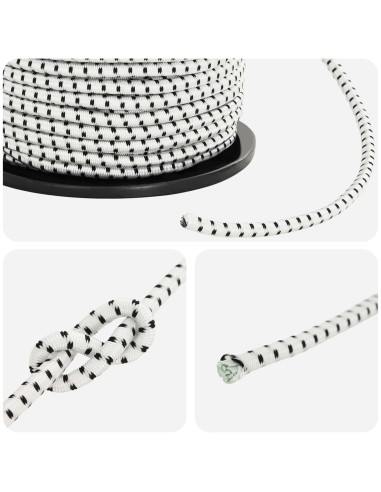 Corde Bungee 4 mm Nero e Bianco PP e gomma