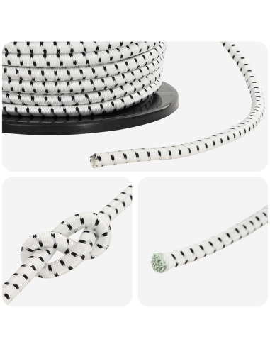 Corde Bungee 8 mm Nero e Bianco PP e gomma