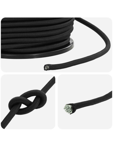 Corde Bungee 8 mm Nero PP e gomma