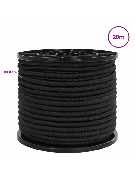 Corde Bungee 8 mm Nero PP e gomma