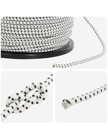 Corde Bungee 6 mm Nero e Bianco PP e gomma