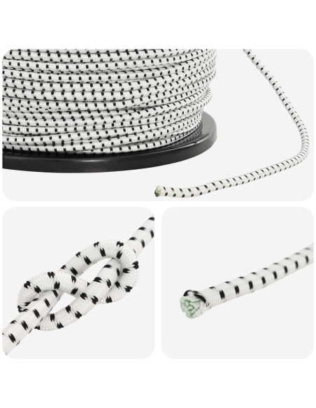 Corde Bungee 6 mm Nero e Bianco PP e gomma