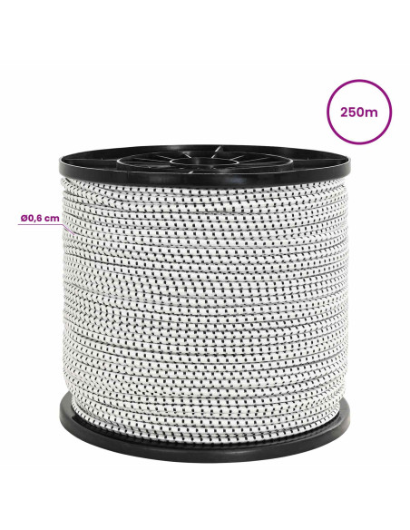 Corde Bungee 6 mm Nero e Bianco PP e gomma