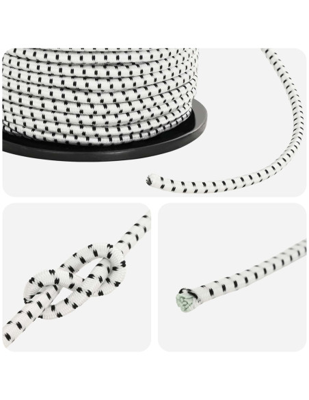 Corde Bungee 4 mm Nero e Bianco PP e gomma