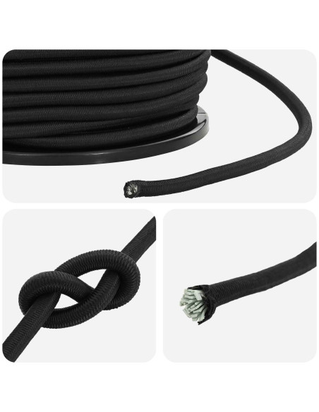 Corde Bungee 10 mm Nero PP e gomma