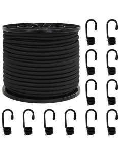 Corde Bungee con Ganci 8 mm Nero PP e gomma 2