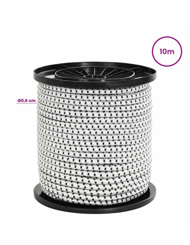 Corde Bungee con Ganci 6 mm Nero e Bianco PP e gomma