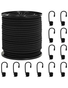 Corde Bungee con Ganci 6 mm Nero PP e gomma 2