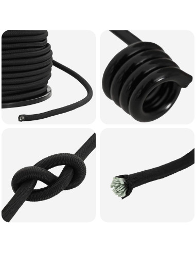 Corde Bungee con Ganci 10 mm Nero PP e gomma
