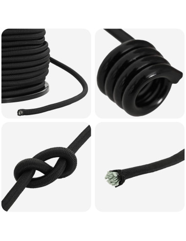 Corde Bungee con Ganci 8 mm Nero PP e gomma