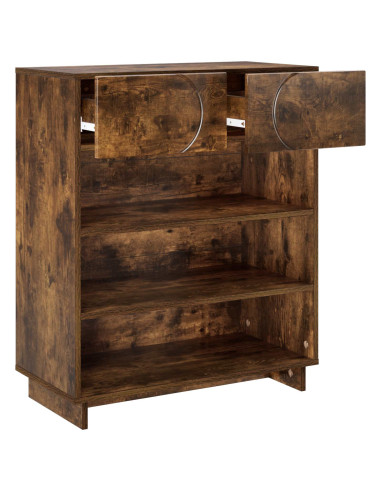 Scarpiera 73 x 38 x 87,5 cm Legno ingegnerizzato Rovere Fumo