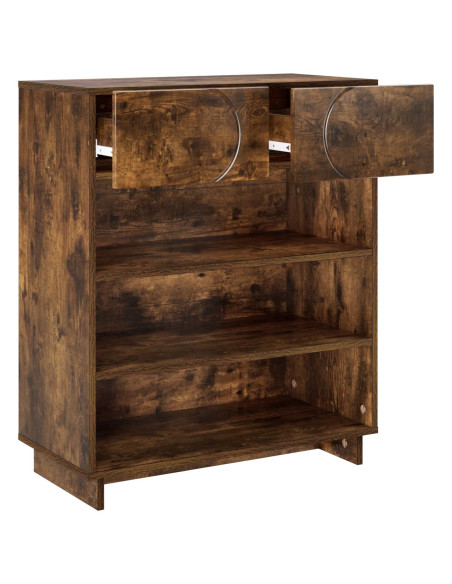 Scarpiera 73 x 38 x 87,5 cm Legno ingegnerizzato Rovere Fumo