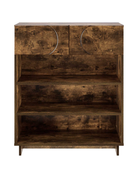 Scarpiera 73 x 38 x 87,5 cm Legno ingegnerizzato Rovere Fumo